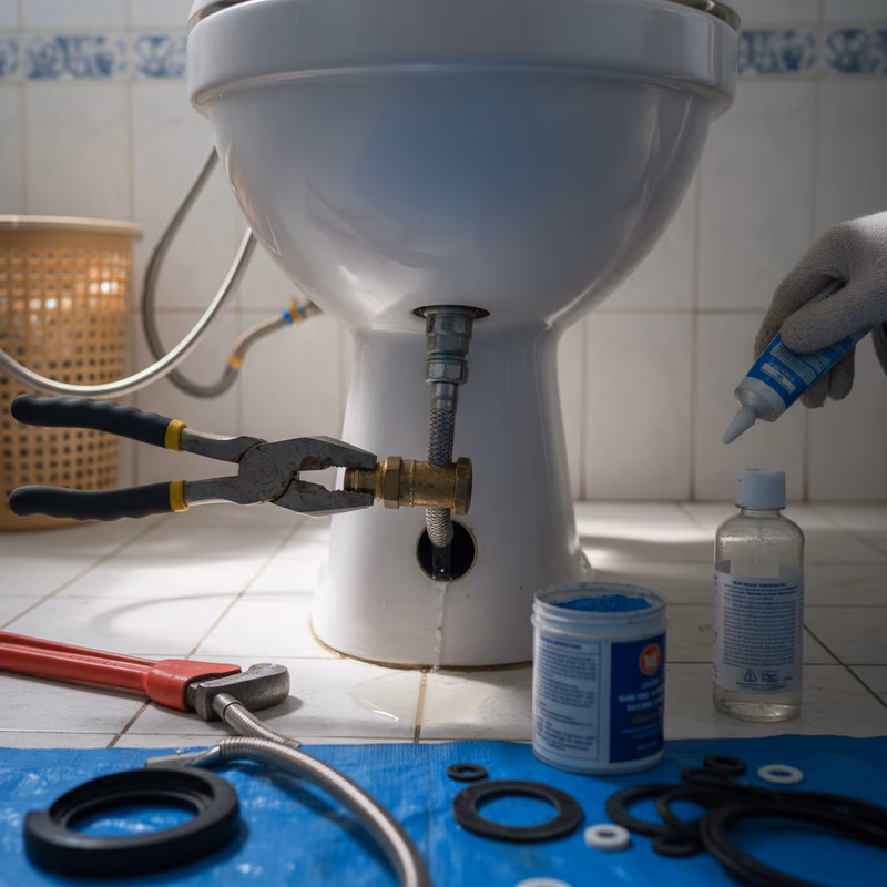 Phát hiện vũng nước đọng dưới chân bồn cầu là dấu hiệu rò rỉ