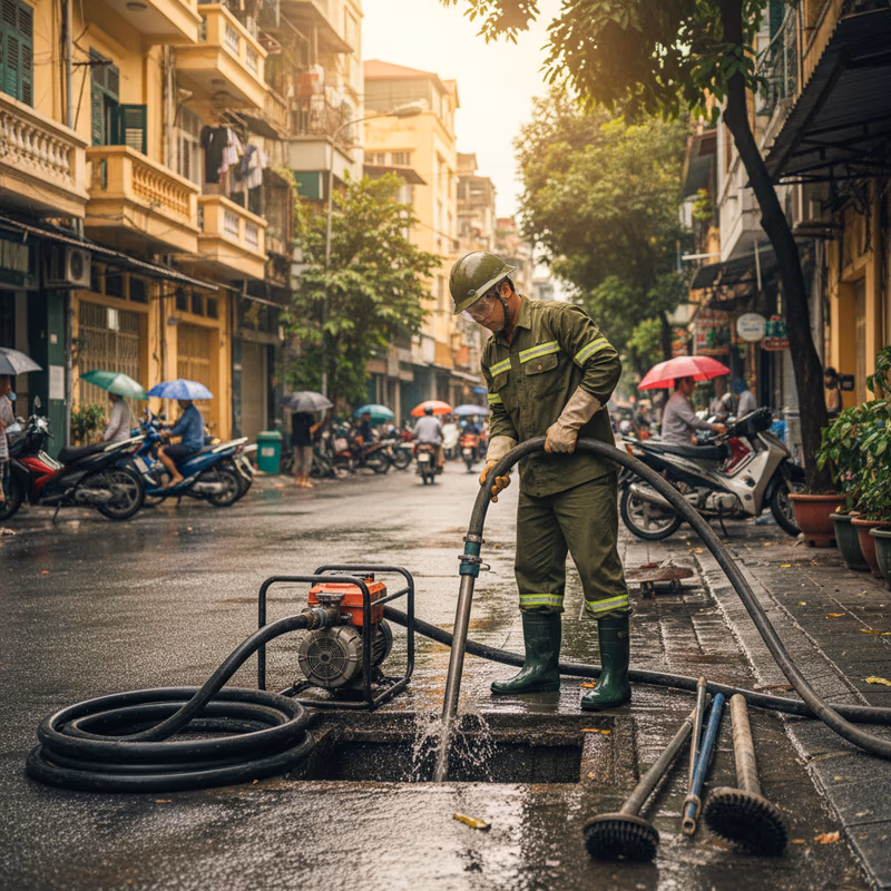 Dụng cụ cần thiết để tự vệ sinh hố ga tại nhà an toàn