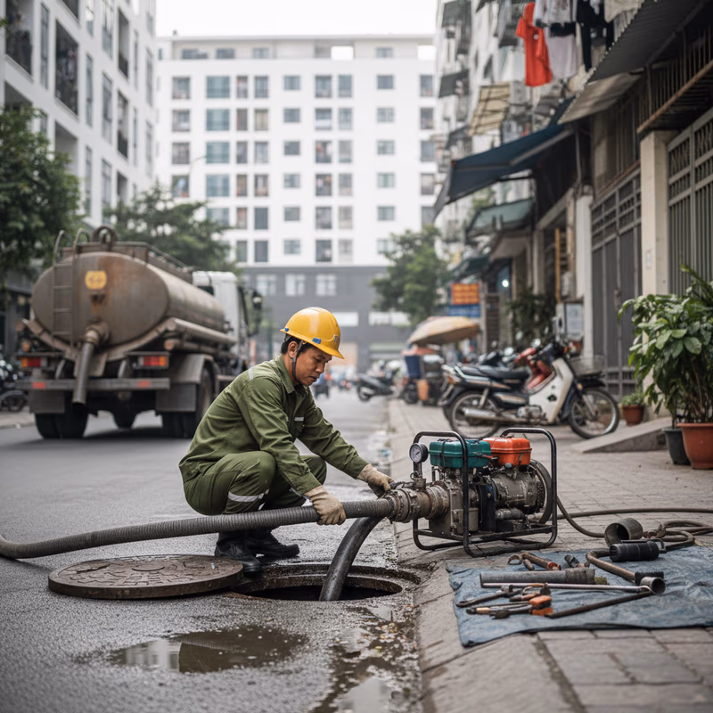 Quá trình thông tắc cống bằng công nghệ cao