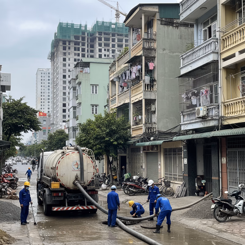 Thông tắc cống quận Bắc Từ Liêm: Giải pháp cho KĐT mới và khu dân cư