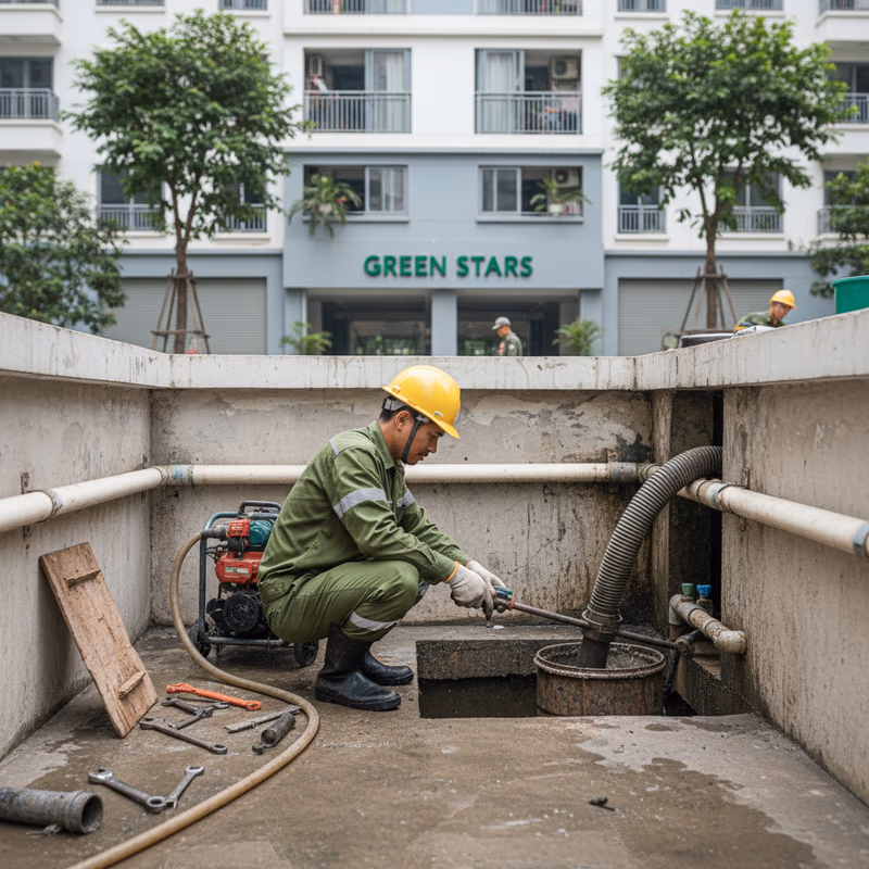 Công nghệ trục kỹ thuật xử lý cống tắc Green Stars hiệu quả