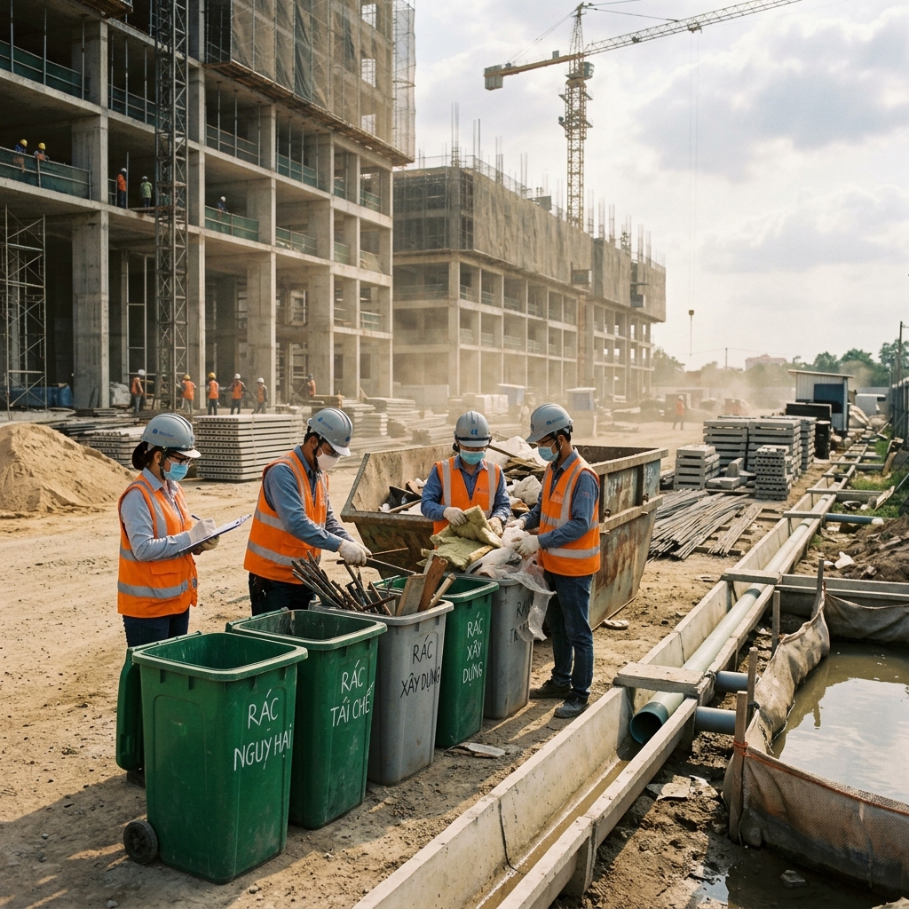 Giải pháp quản lý và xử lý chất thải cho công trường xây dựng