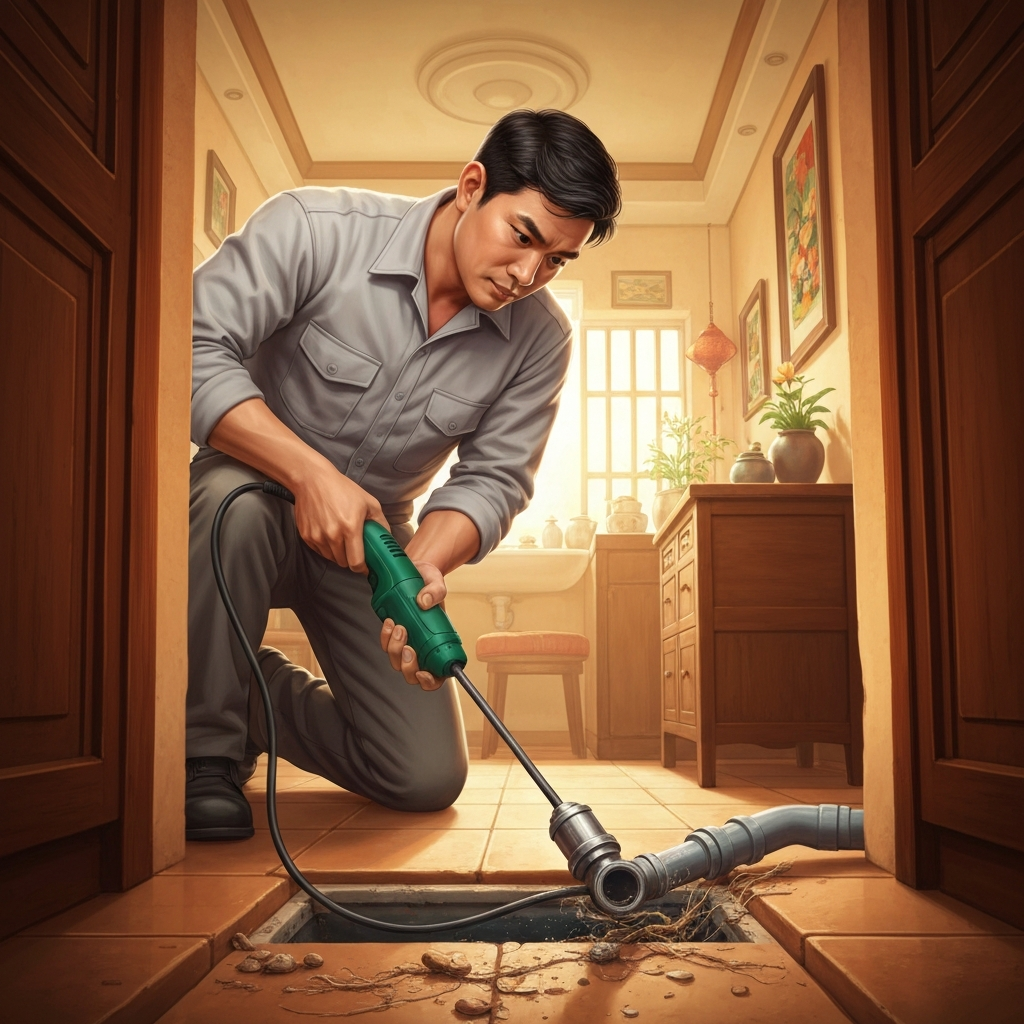 Quy trình thông tắc cống bằng máy cao áp tại Hà Nội