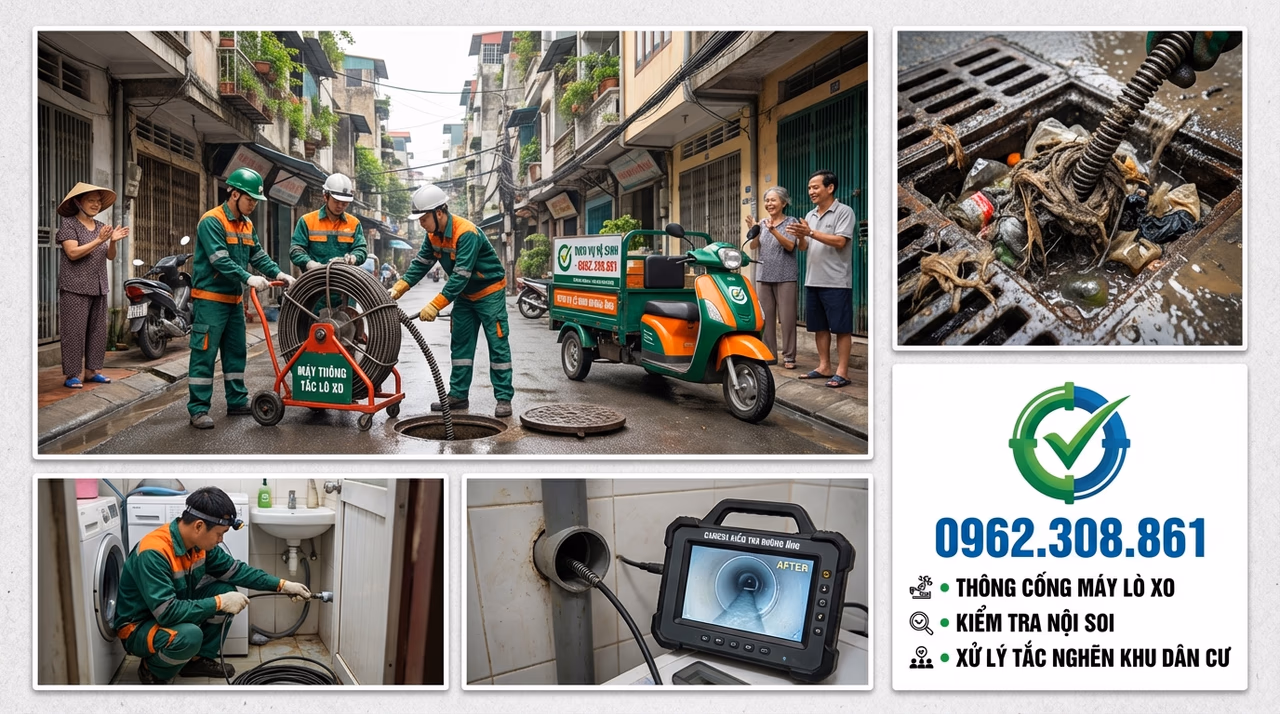 Handling Tree Roots Clogging Drains in Long Bien District
