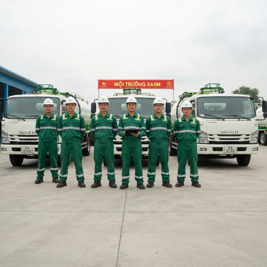 Đội ngũ hút bể phốt Hà Nội chuyên nghiệp