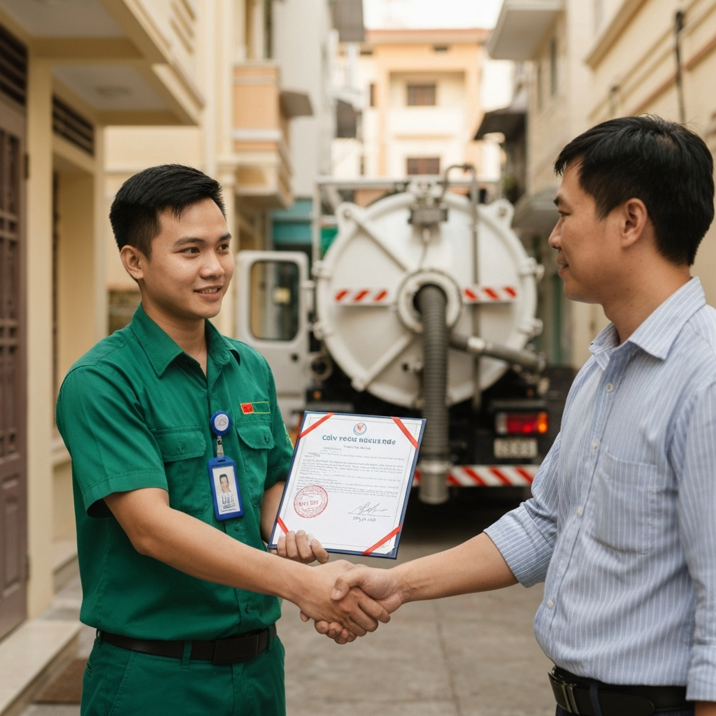 Dịch vụ hút bể phốt uy tín có bảo hành