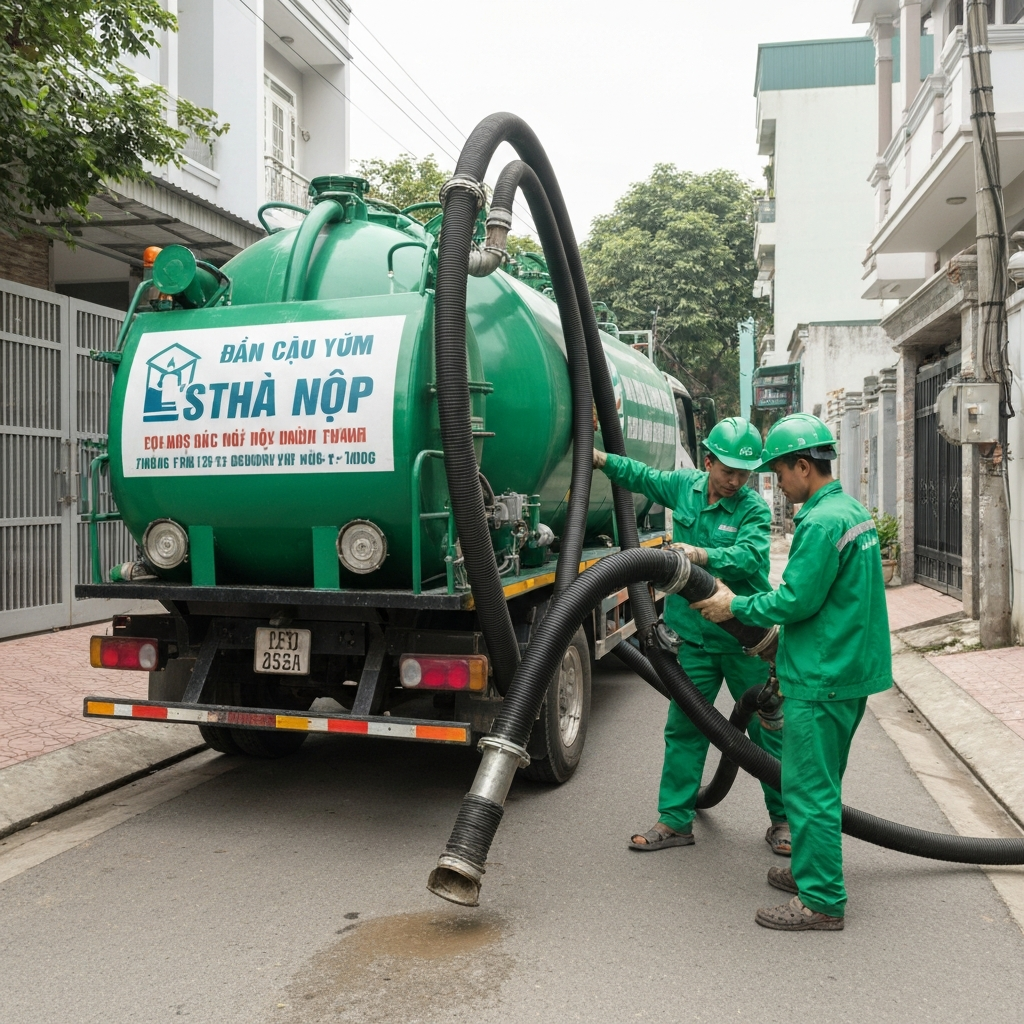 Môi Trường Xanh's high-pressure vacuum pumping truck system operating in Thanh Xuân district – Committed to 15-minute resolution, quotes starting from 86K