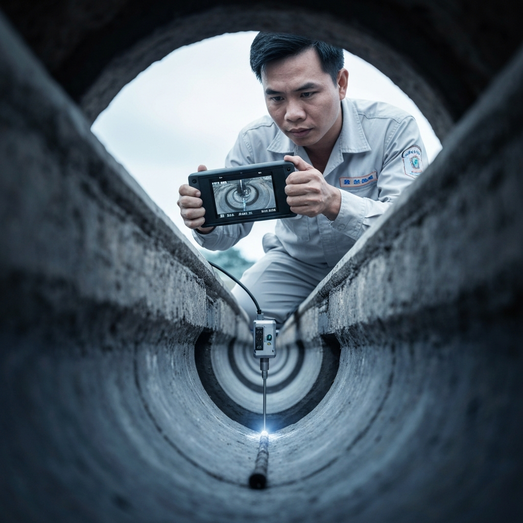Môi Trường Xanh's professional sewer unclogging service for buildings in Trung Hoa - Committed to 15-minute resolution, prices starting from 86K