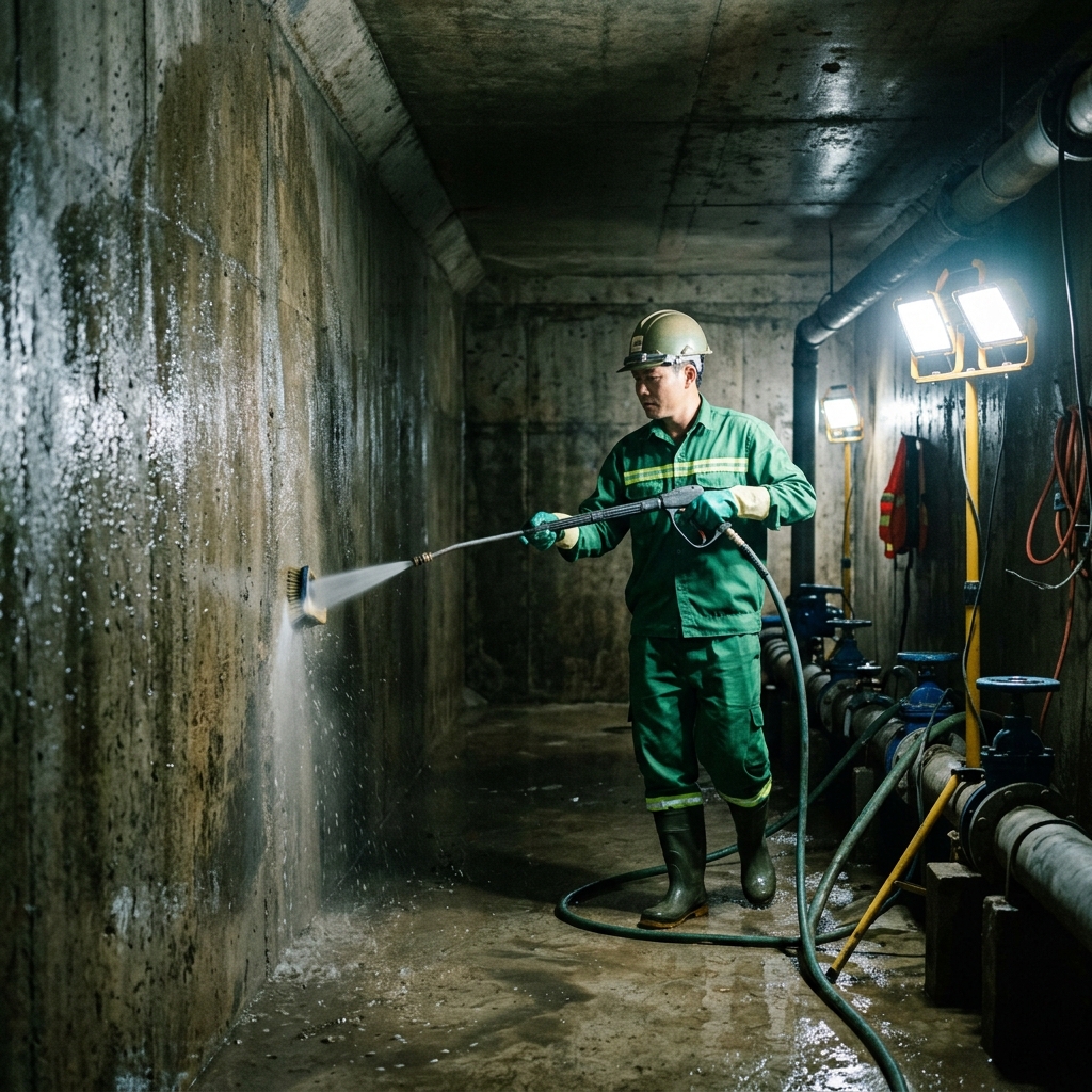 Professional underground water tank cleaning service using AI robots ensures absolutely clean water sources - Guaranteed service in 15 minutes, prices starting from 86K