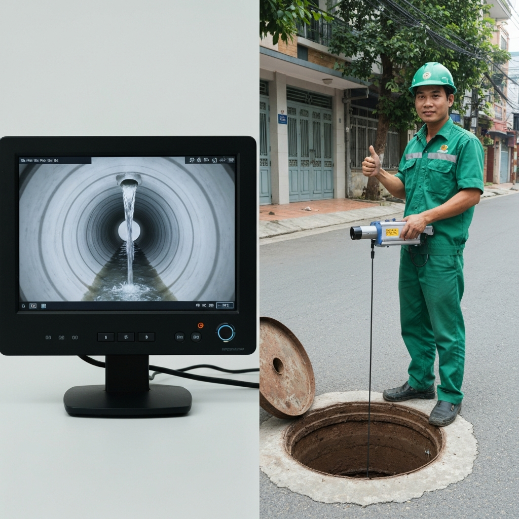 Kết quả thông tắc cống uy tín qua camera nội soi